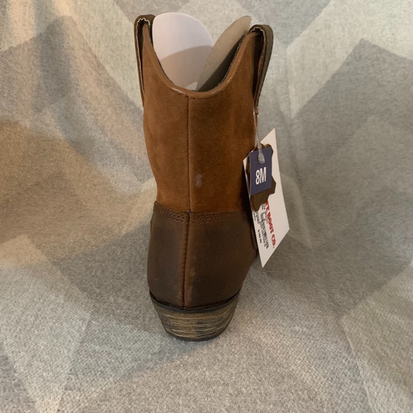 Santa Fe Boot Tan Leather & Suede Ankle Cowboy Boot - Picture 5 of 9